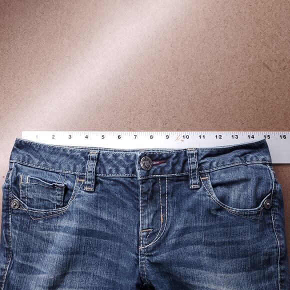 MEK Jeans Men 27x34 Md Blue Moscow Cigarette Straight Leg Embossed Pockets Retro - Picture 4 of 11